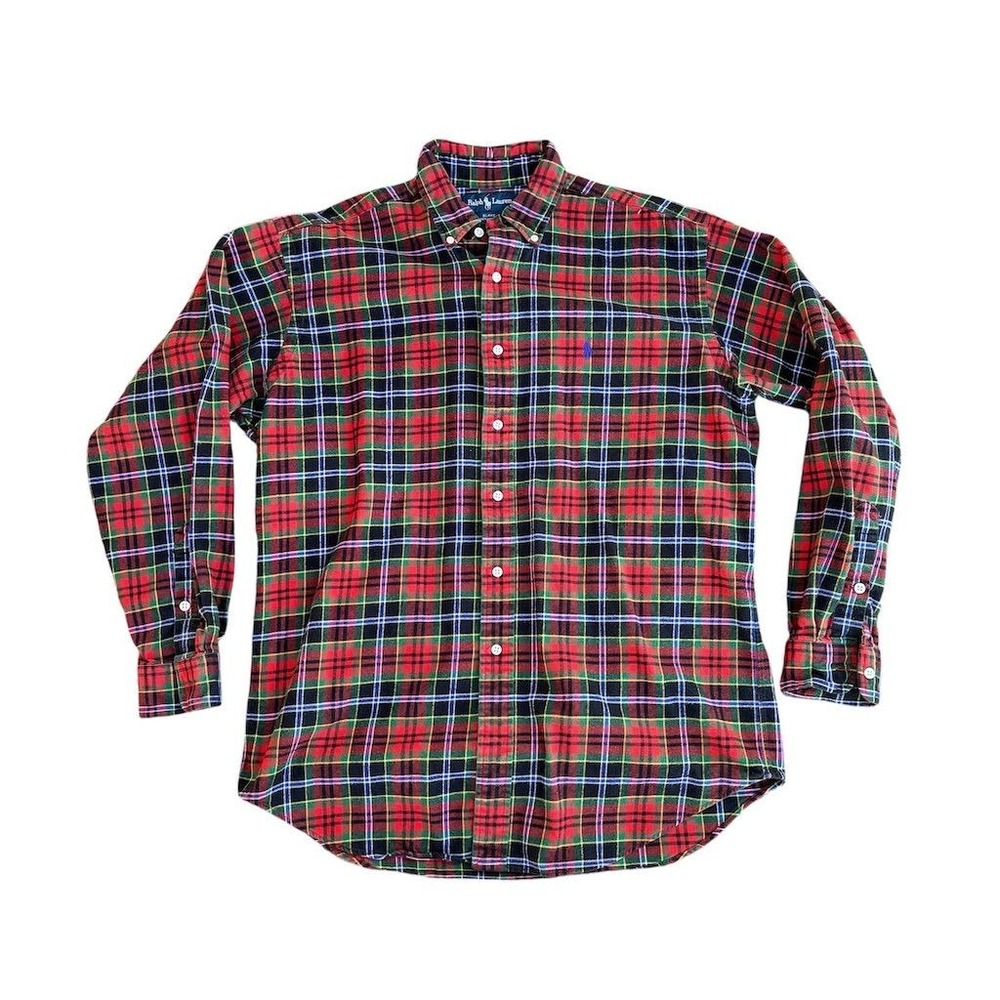 Polo‎ Ralph Lauren Blake Men's M Plaid Flannel Long Sleeve Shirt Multicolor